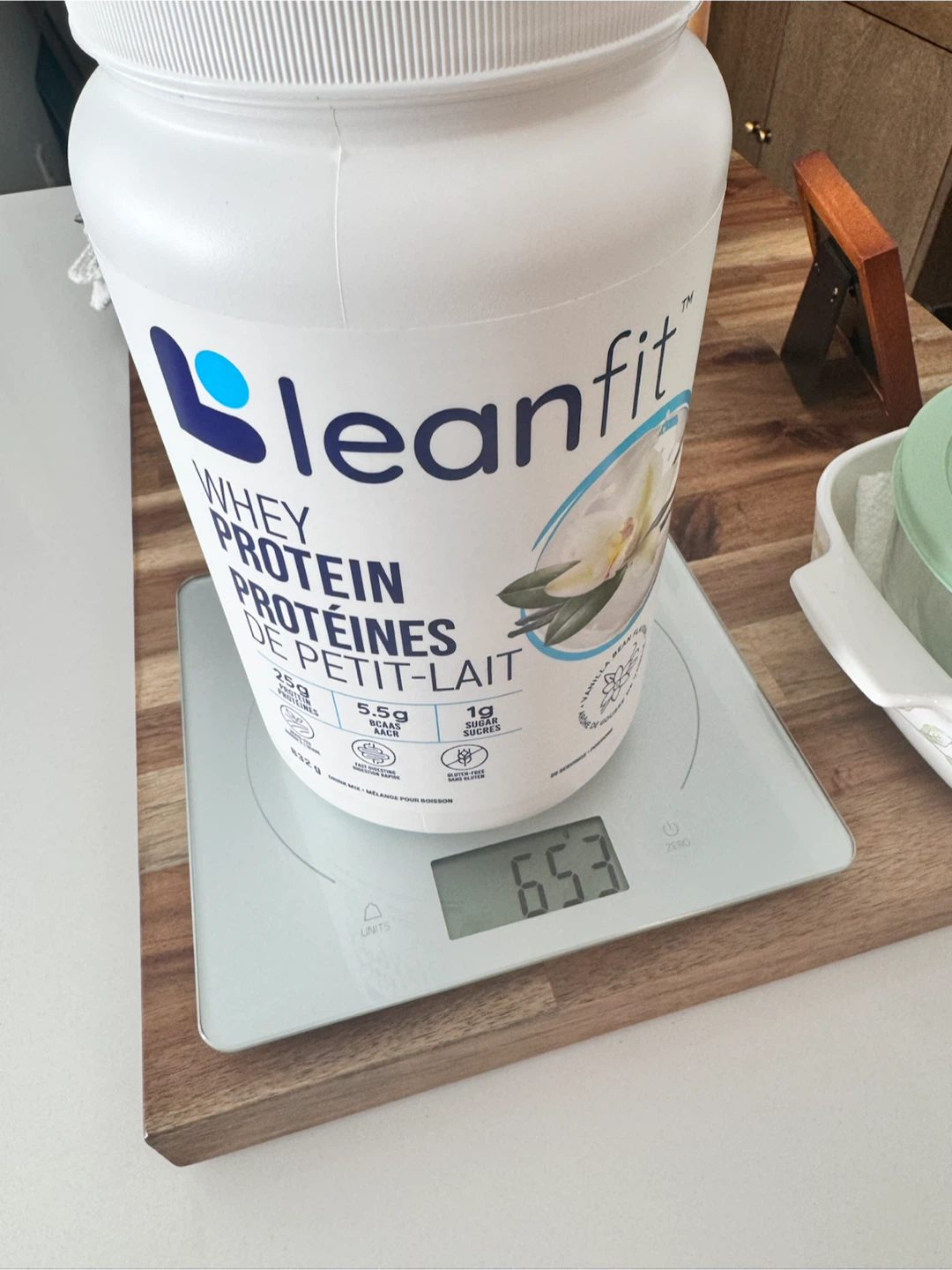 Opened Leanfit Whey Protein Vanilla Bean
