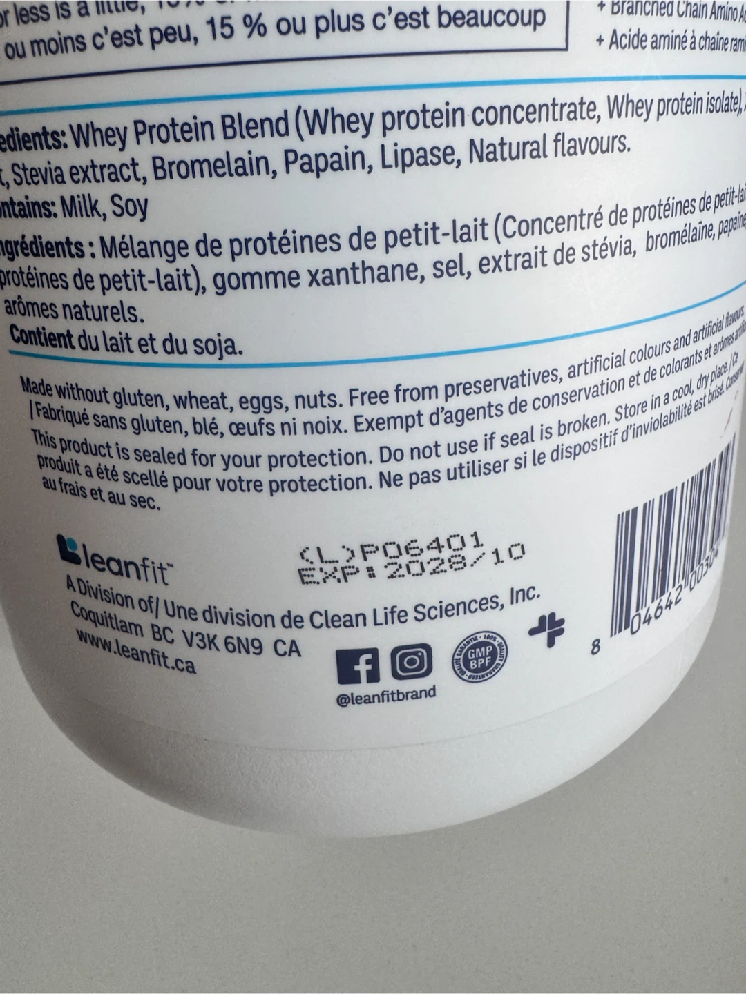 Opened Leanfit Whey Protein Vanilla Bean - photo 2