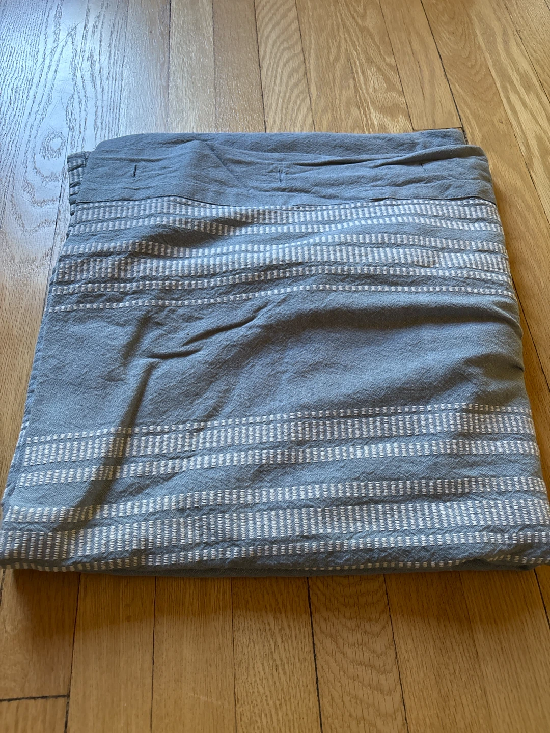 Blue and White Striped Shower Curtain