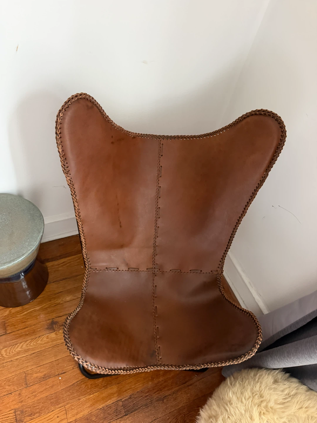 Leather butterfly accent chair in Queens, NY