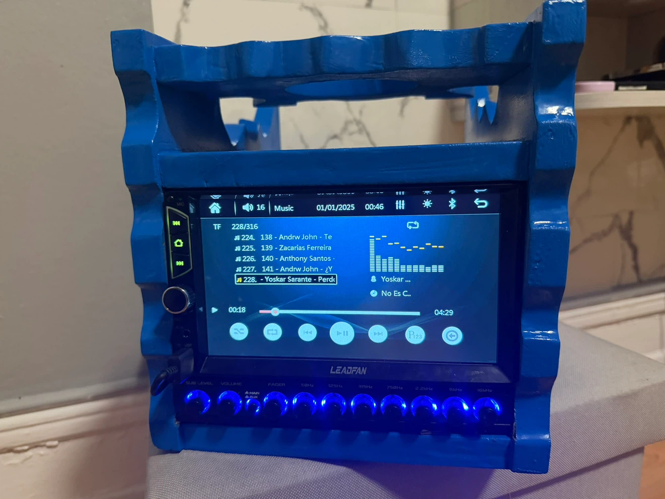 Custom Blue Bluetooth Portable Speaker System - photo 2