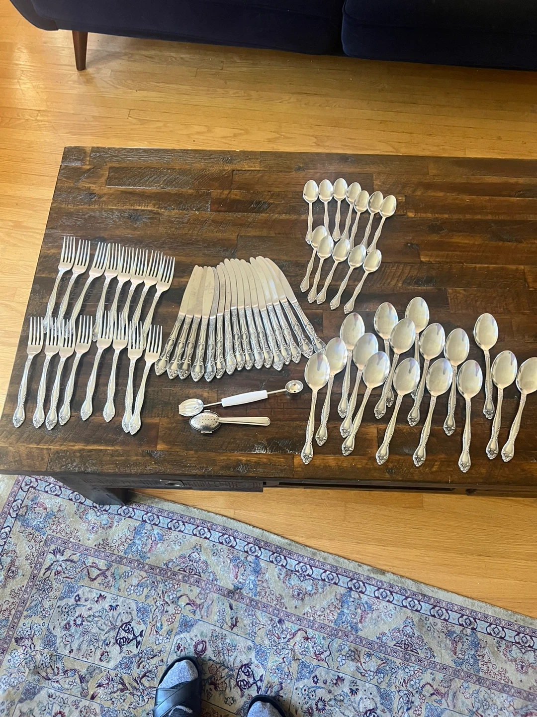 Large Vintage Silverware Cutlery Set