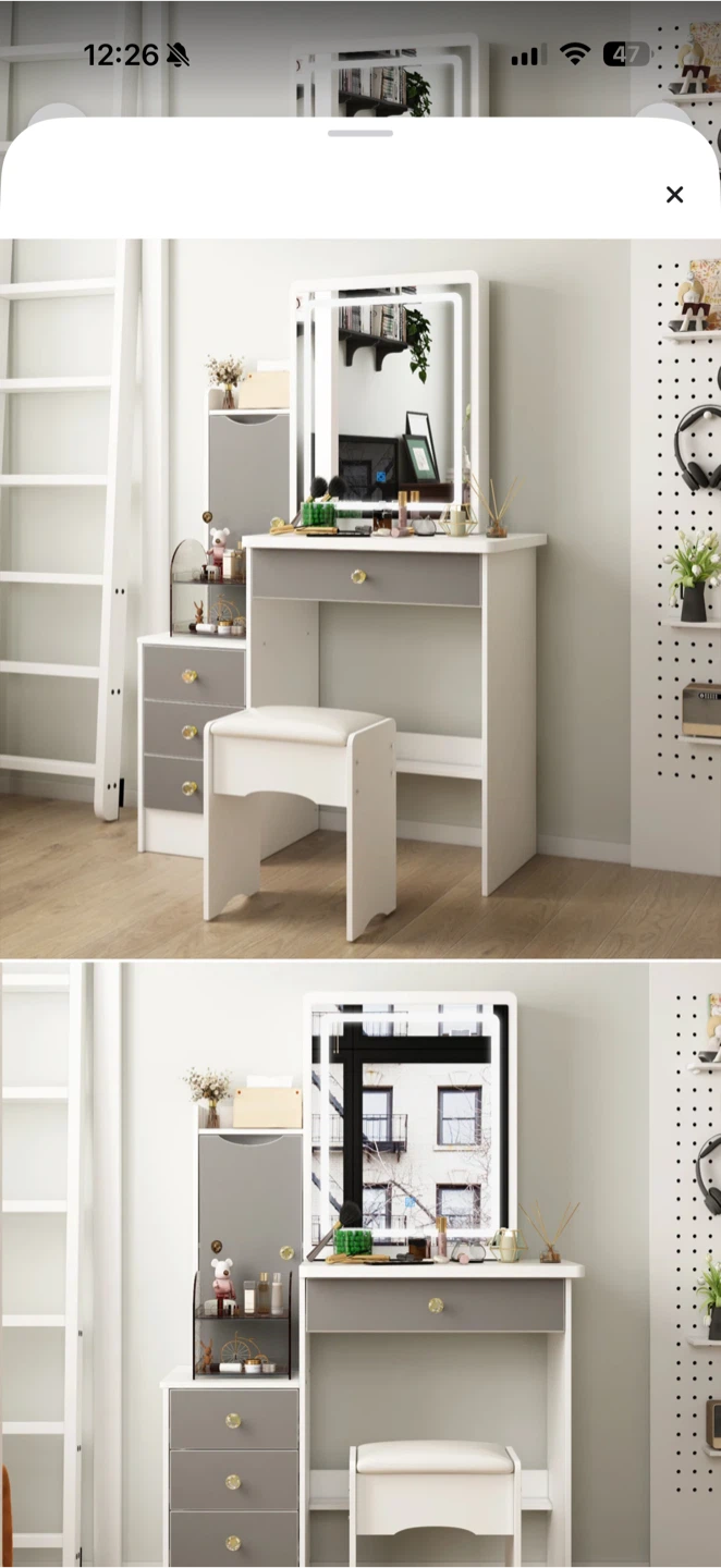 Ebern Designs Jauneta Vanity with LED Mirror - photo 4