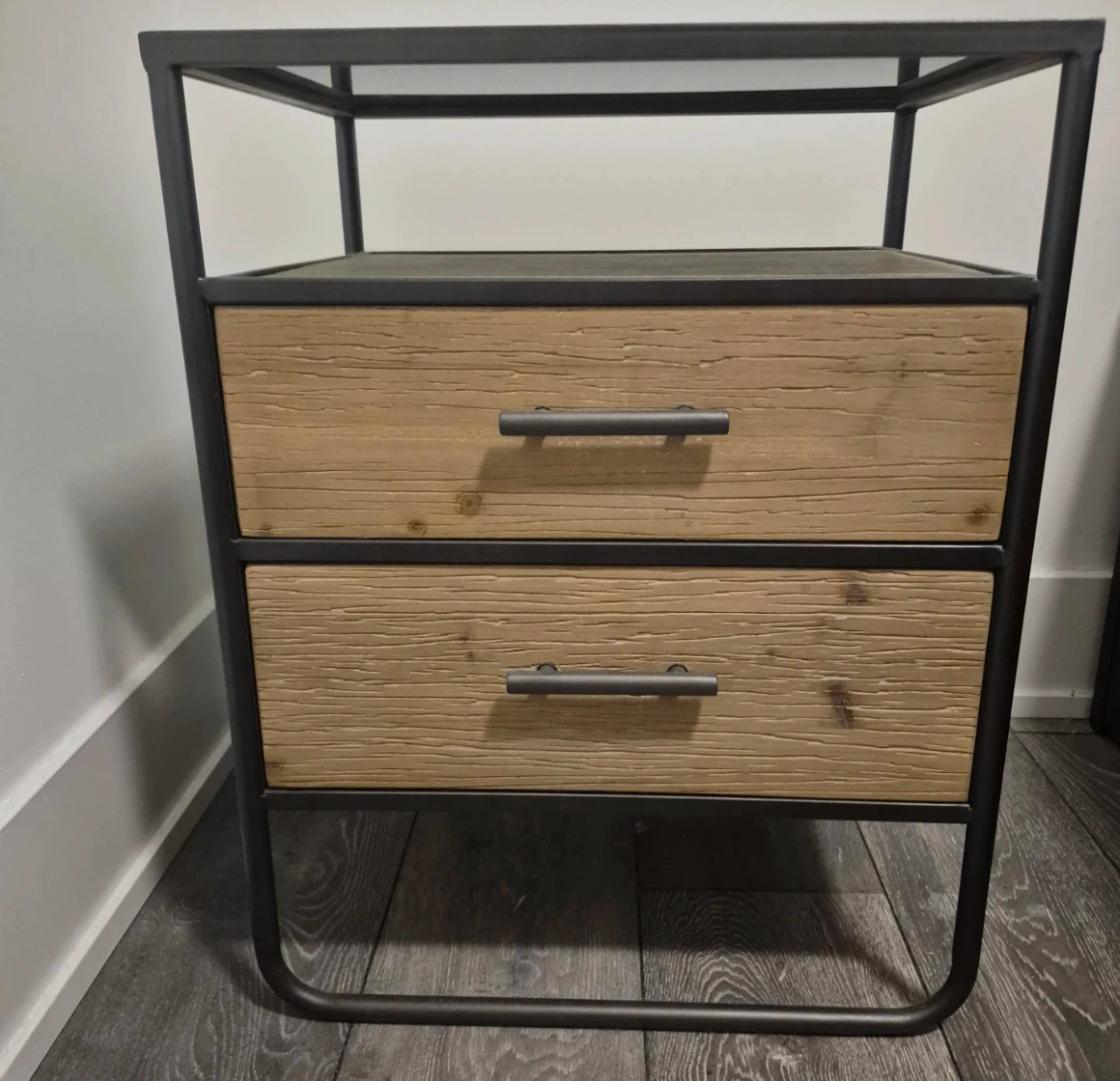 Structube Industrial Style Nightstand with Two Drawers - photo 2