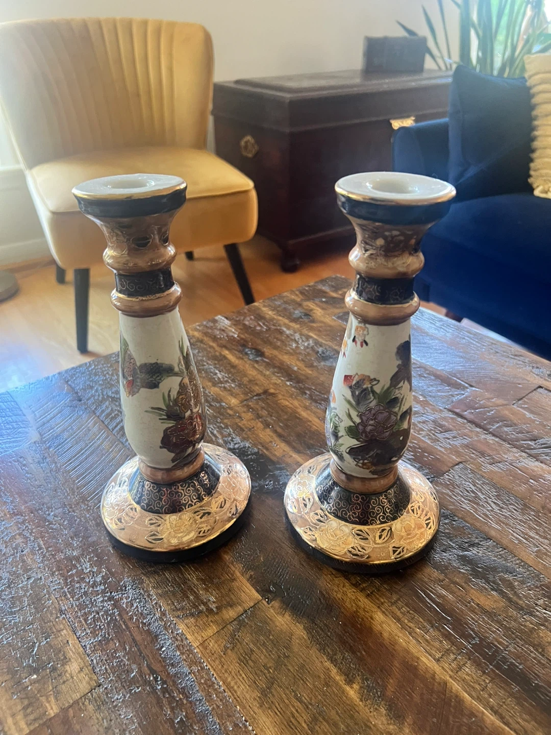 Set of Two Vintage Ceramic Candle Holders - photo 2