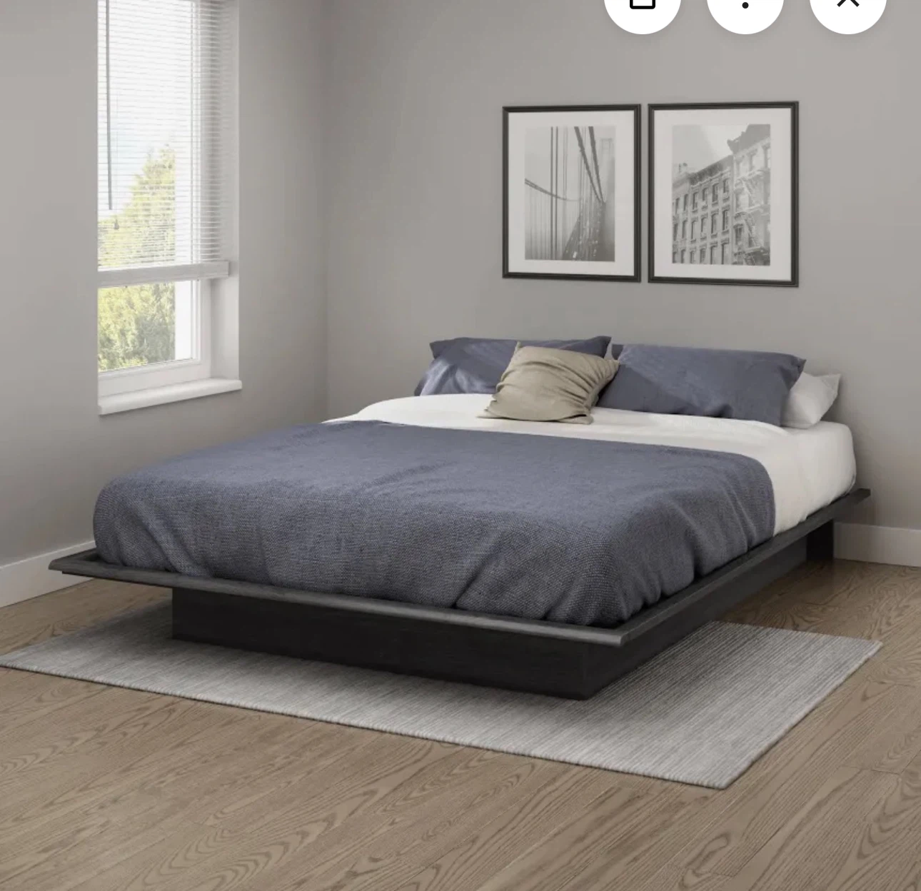 Queen South Shore platform bed frame