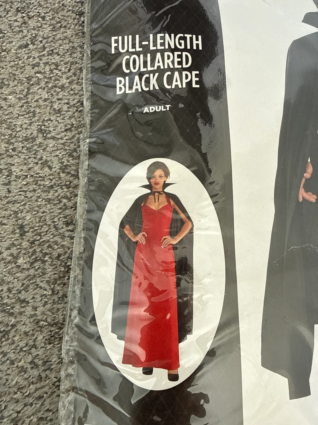 Hallowen costume -Full-Length Collared Black Cape - photo 2
