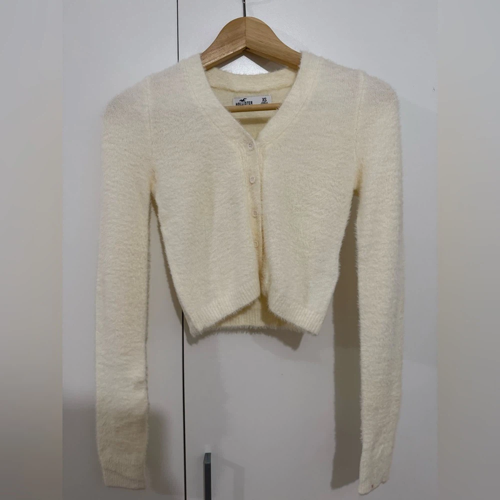 Hollister Fuzzy Cropped Cardigan