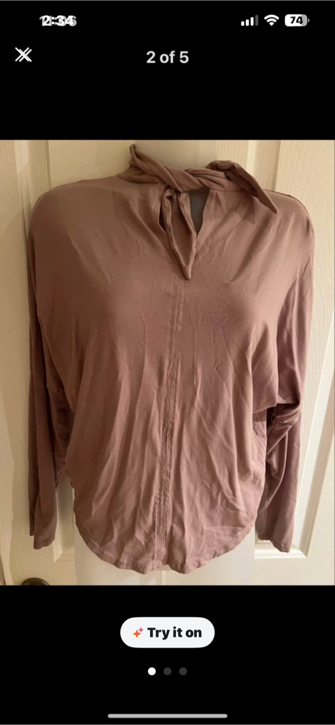 Bel Kazan Long Sleeve Mock Neck Top