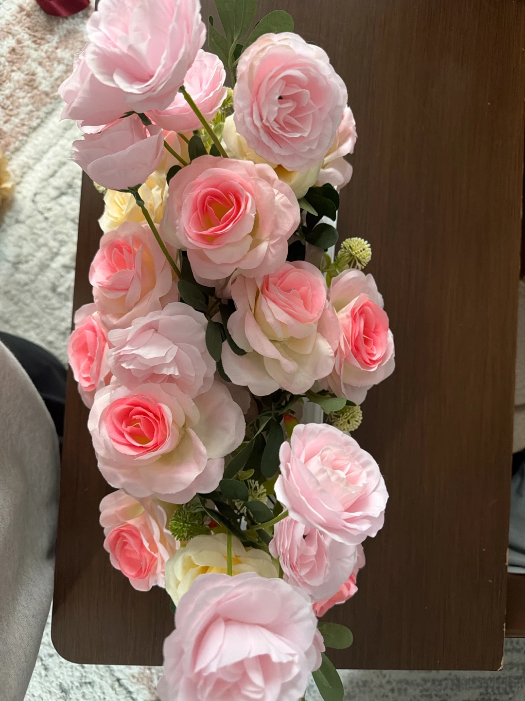 Artificial Pink and Cream Rose Floral Arrangement - photo 3