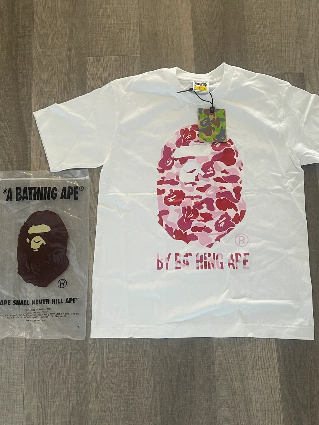 A Bathing Ape T-Shirt White Pink Camo