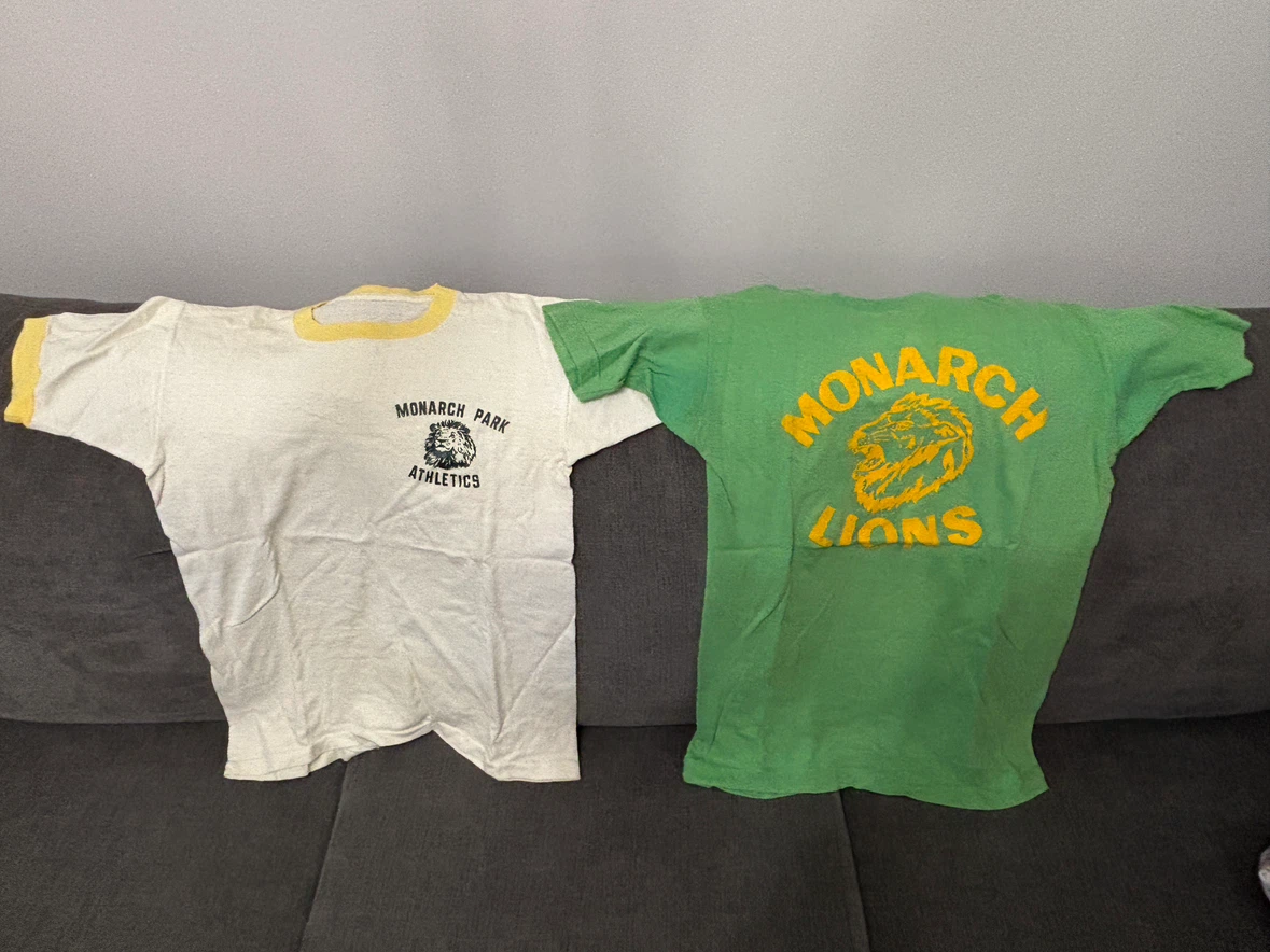 Two Monarch Park Athletics Vintage T-Shirts