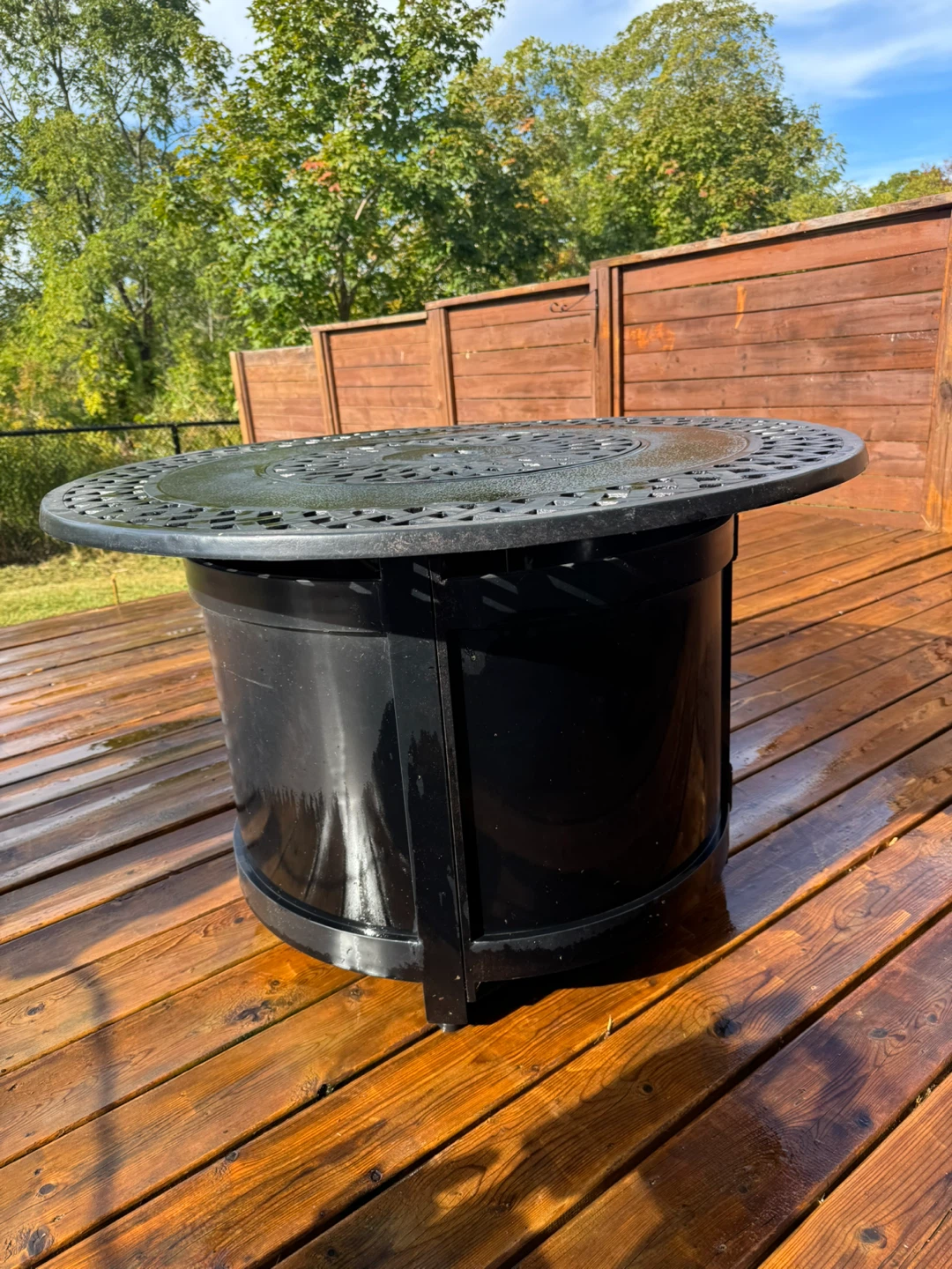 Round Propane Fire Pit Table