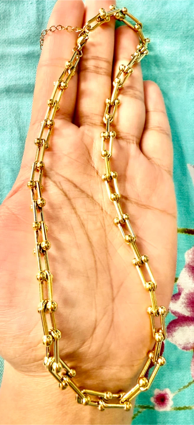 Gold-Tone Chain Link Necklace