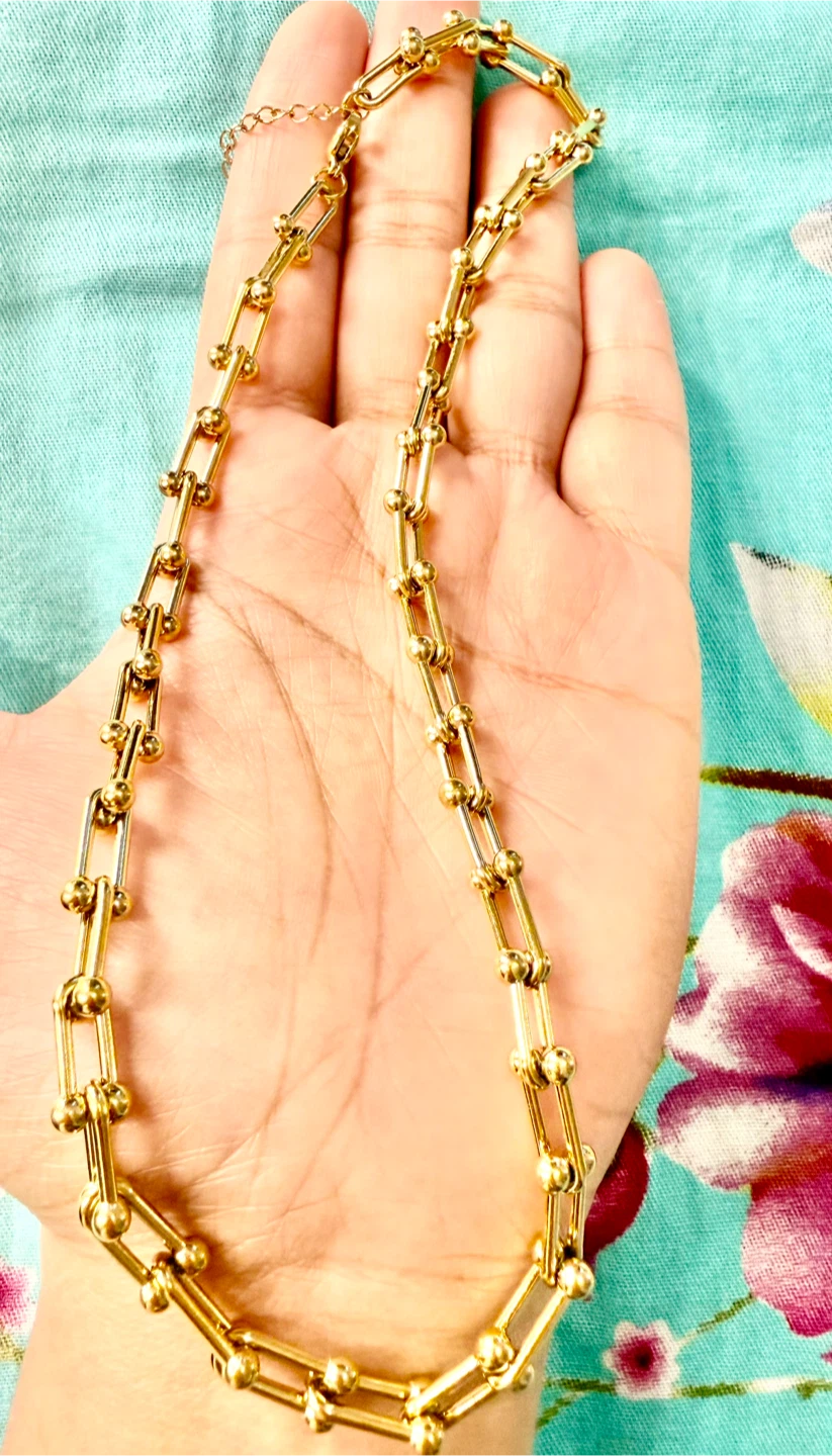 Gold-Tone Chain Link Necklace - photo 4