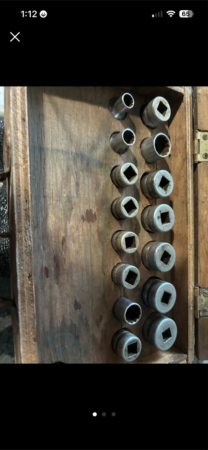 Vintage Socket Set in Wooden Box