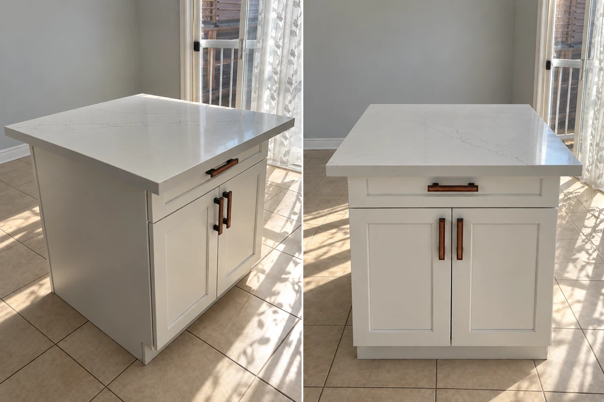 Kitchen Island with Quartz Countertop