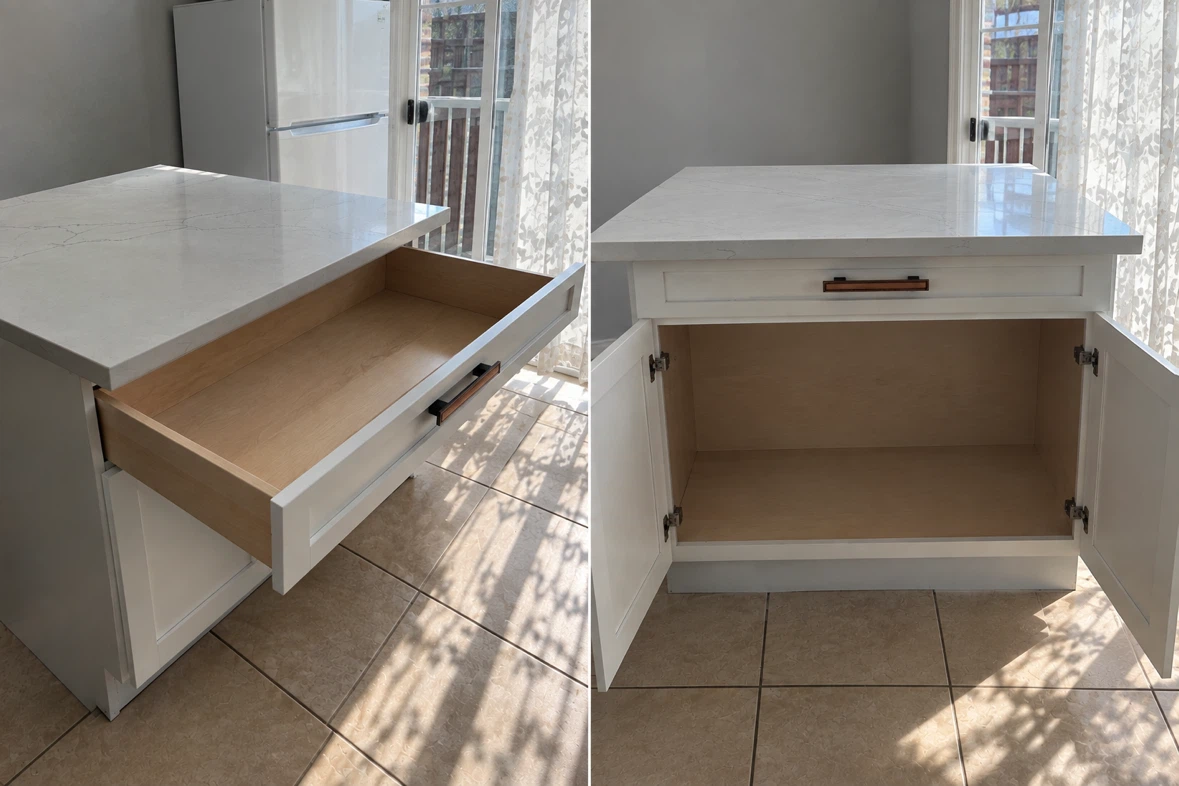 Kitchen Island with Quartz Countertop - photo 2