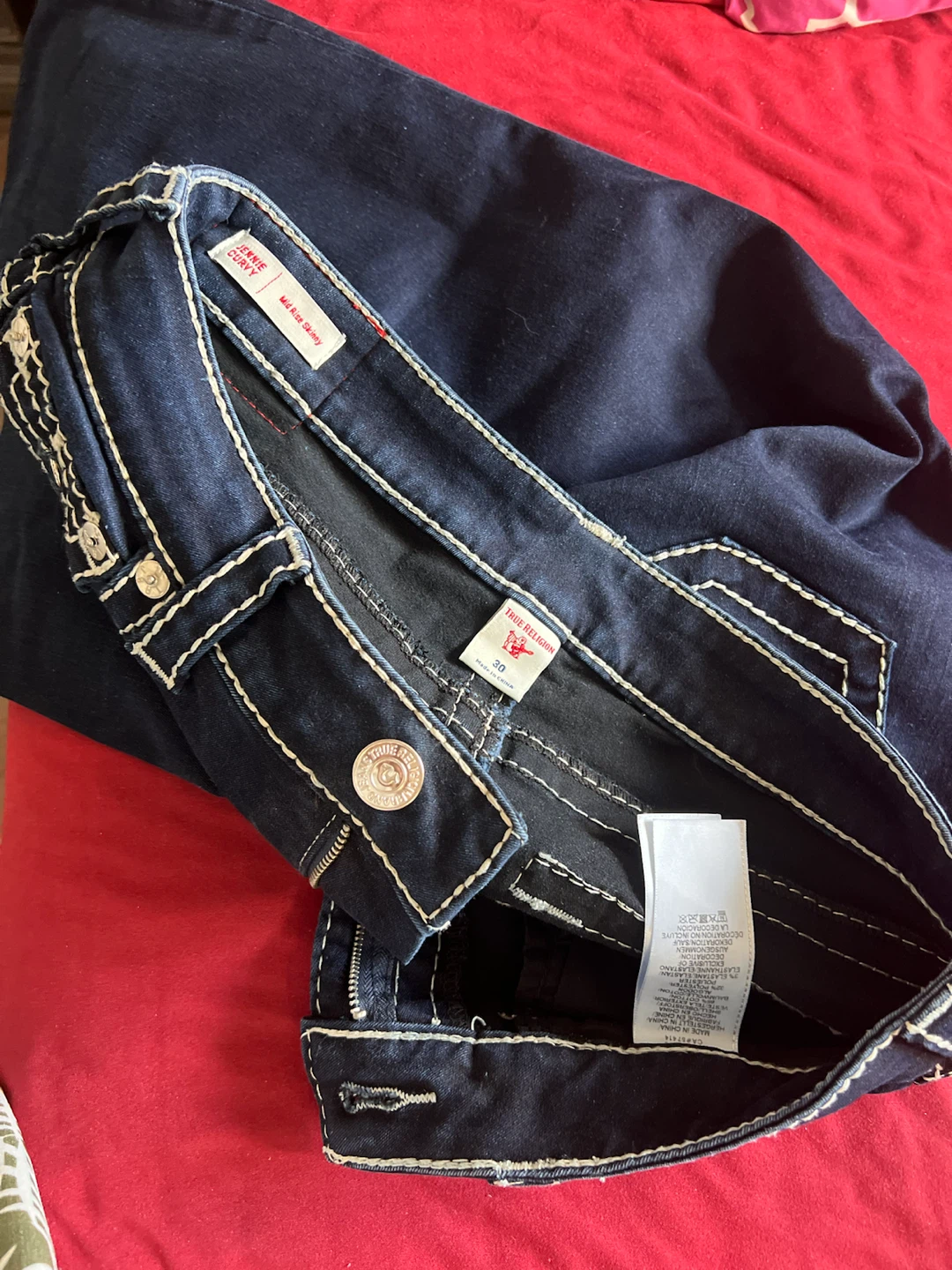 True Religion Jennie Curvy Mid Rise Skinny Jeans
