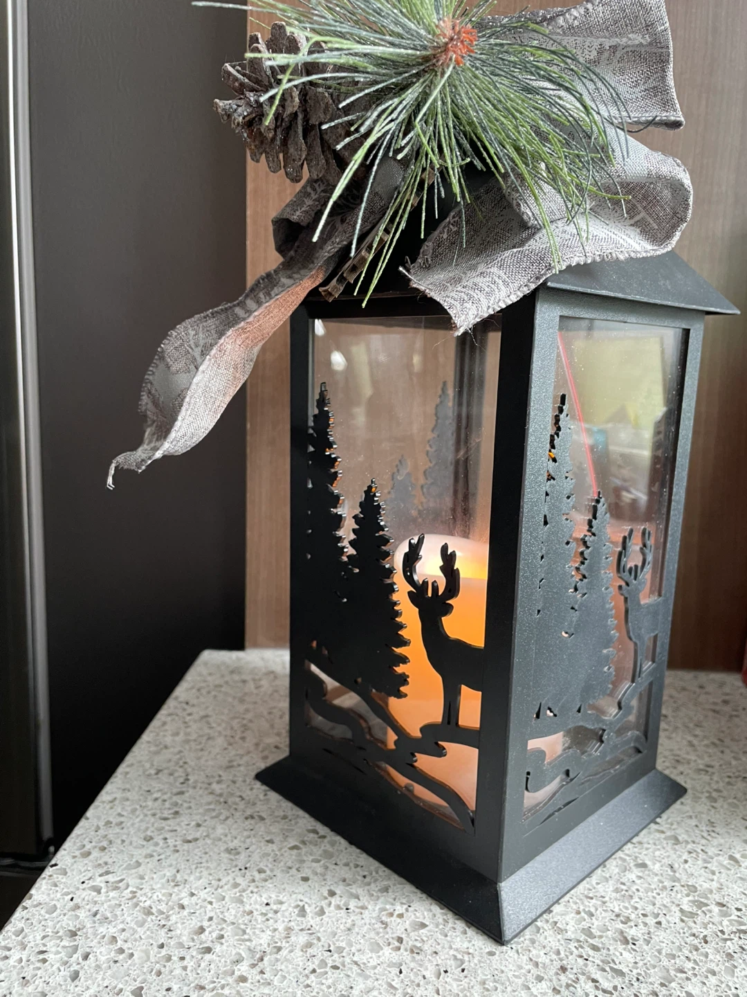 Black Reindeer Christmas Lantern