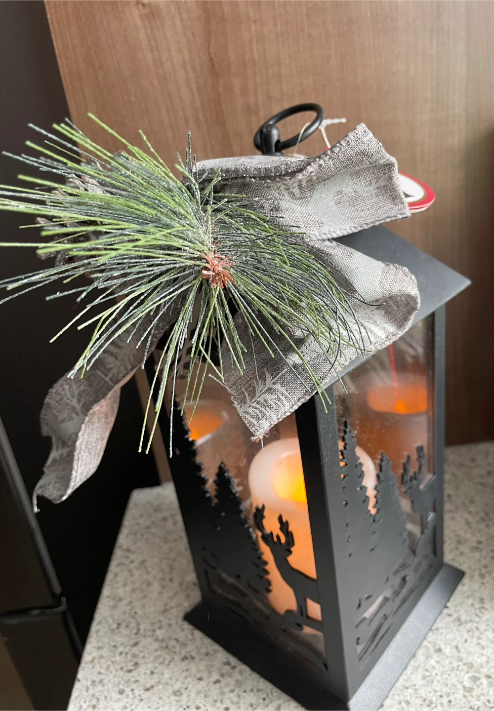 Black Reindeer Christmas Lantern - photo 2