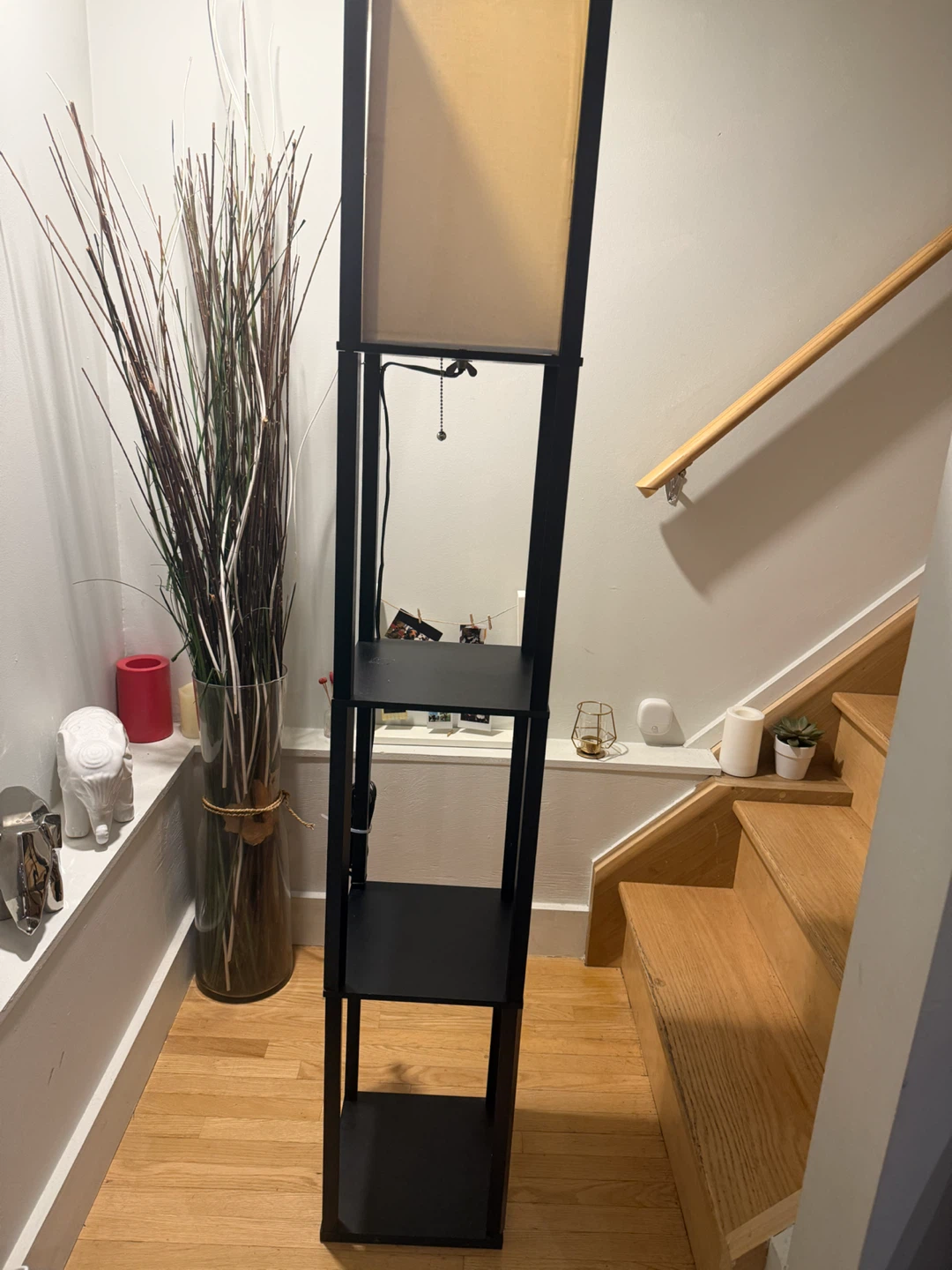 Two Black Shelf Floor Lamps - photo 3