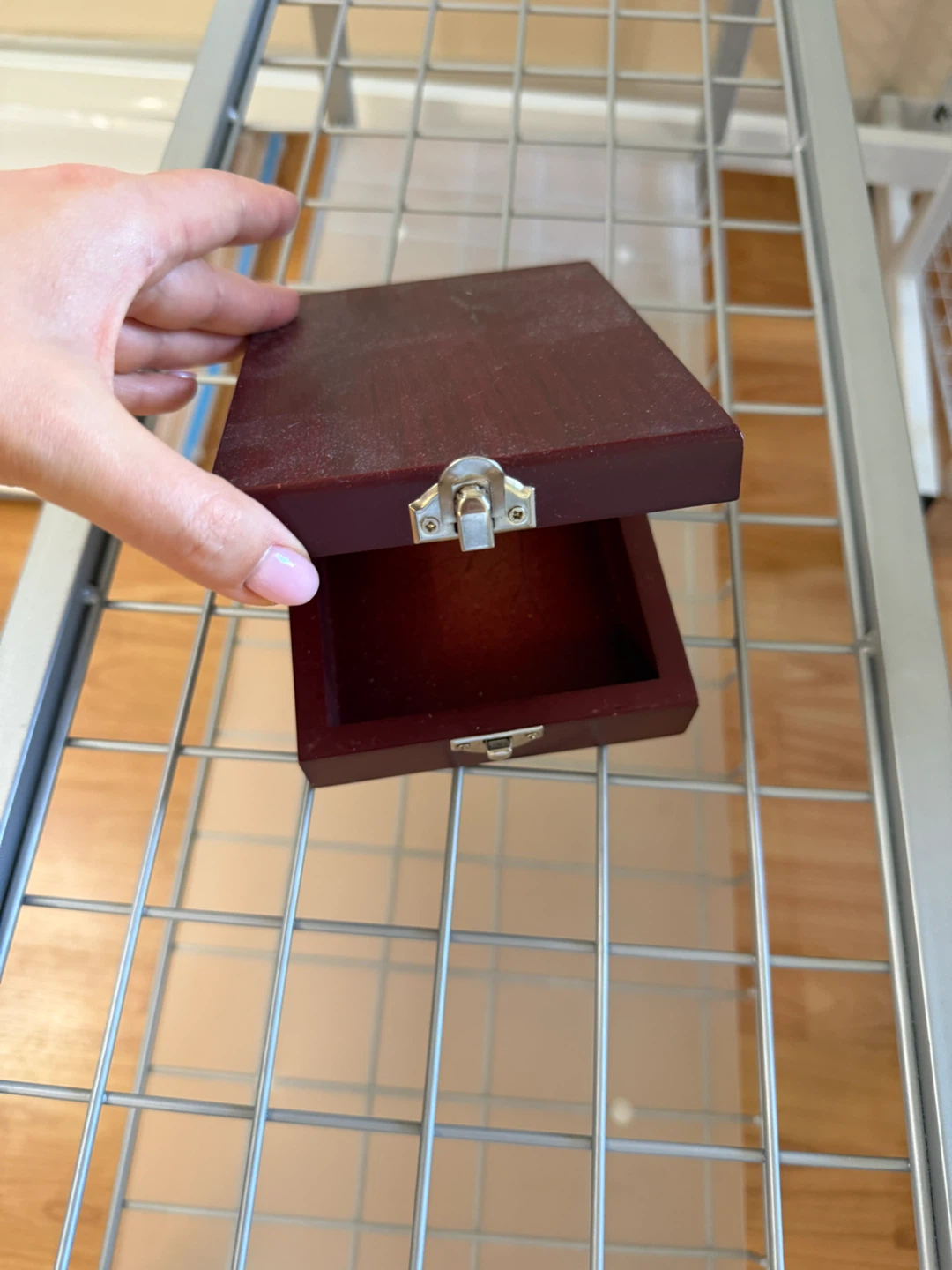 Small Dark Wooden Storage Box - photo 2