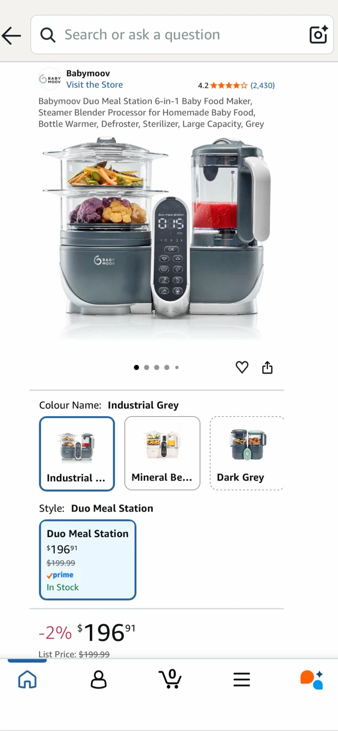 Babymoov Duo Meal Station 6-in-1 Baby Food Maker - photo 2