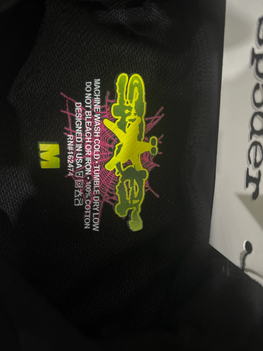 Sp5der Black Rhinestone Web Hoodie - photo 4