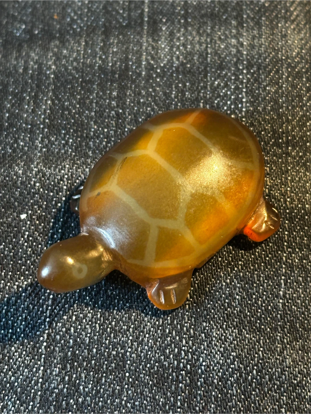 Vintage Carnelian Agate Turtle Netsuke Toggle Bead