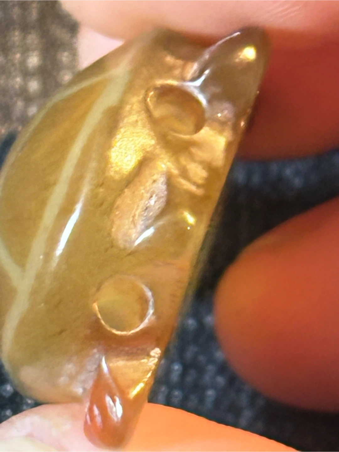 Vintage Carnelian Agate Turtle Netsuke Toggle Bead - photo 4