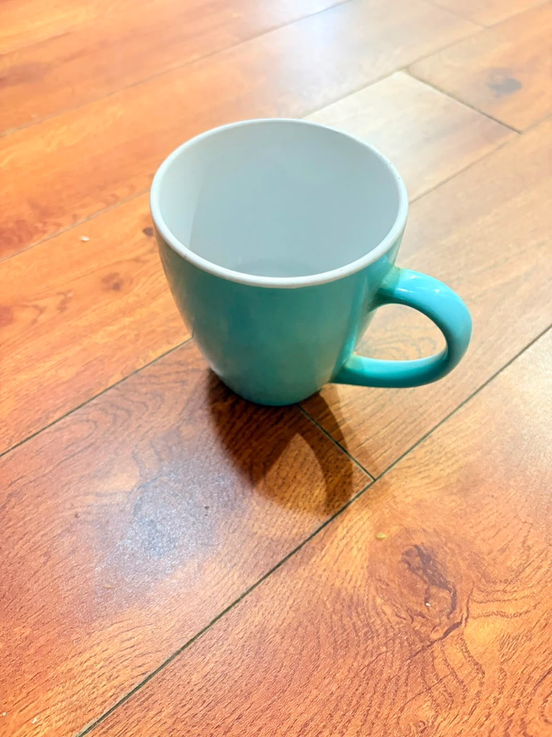 Light blue ceramic coffee mug