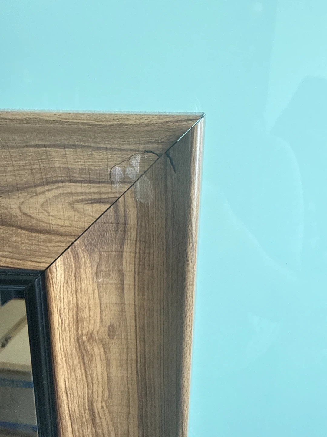 Full-length floor mirror with wood-look frame - photo 2