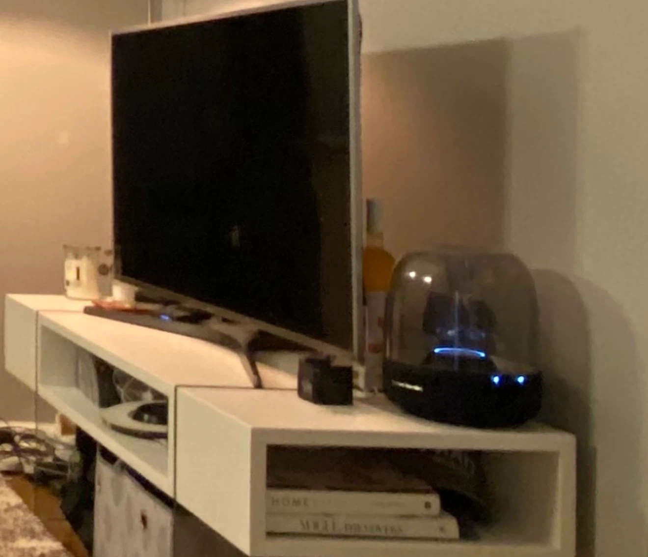 Modern White Floating TV Console - photo 2