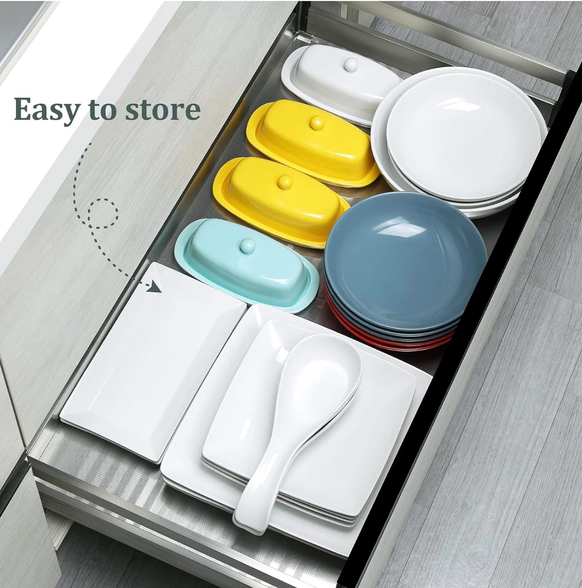 Set of 6 White Square Plates - photo 4