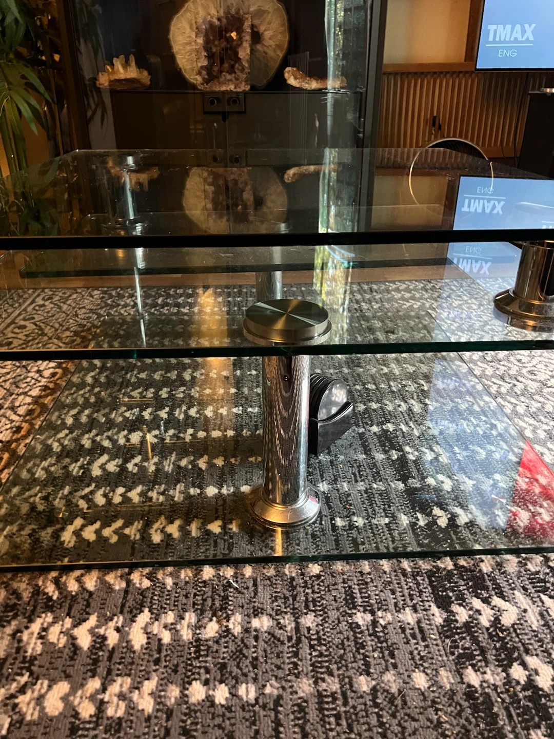 Modern tiered glass coffee table - photo 2