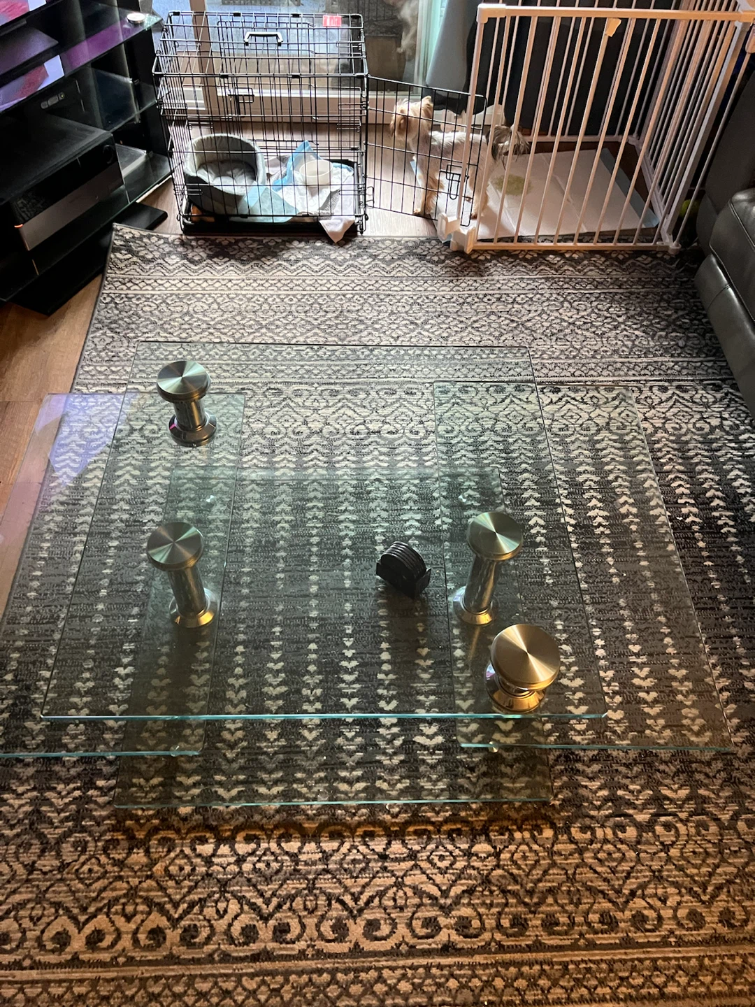 Modern tiered glass coffee table - photo 5