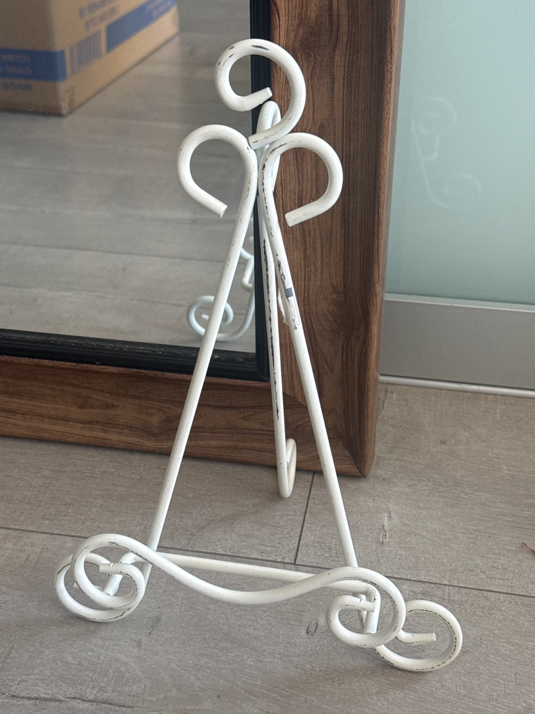 Full-length floor mirror with wood-look frame - photo 3