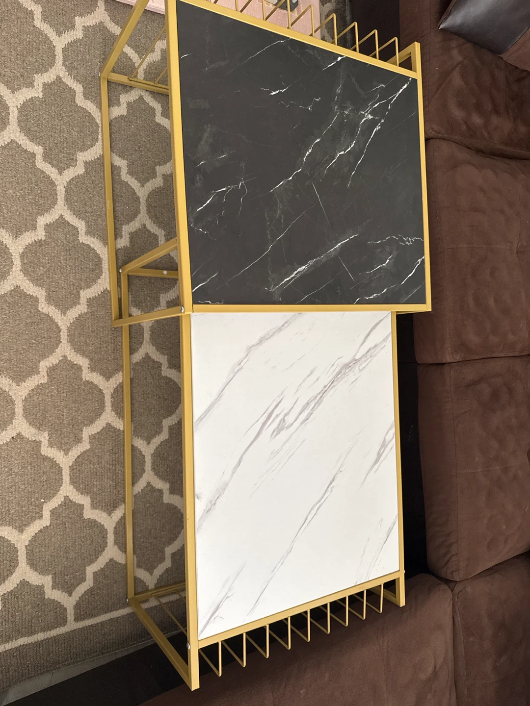 Modern Gold Metal Nesting Coffee Tables - photo 3