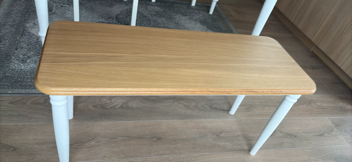 Modern Oak & White Dining Set – Table, Bench + 2 Chairs - photo 4