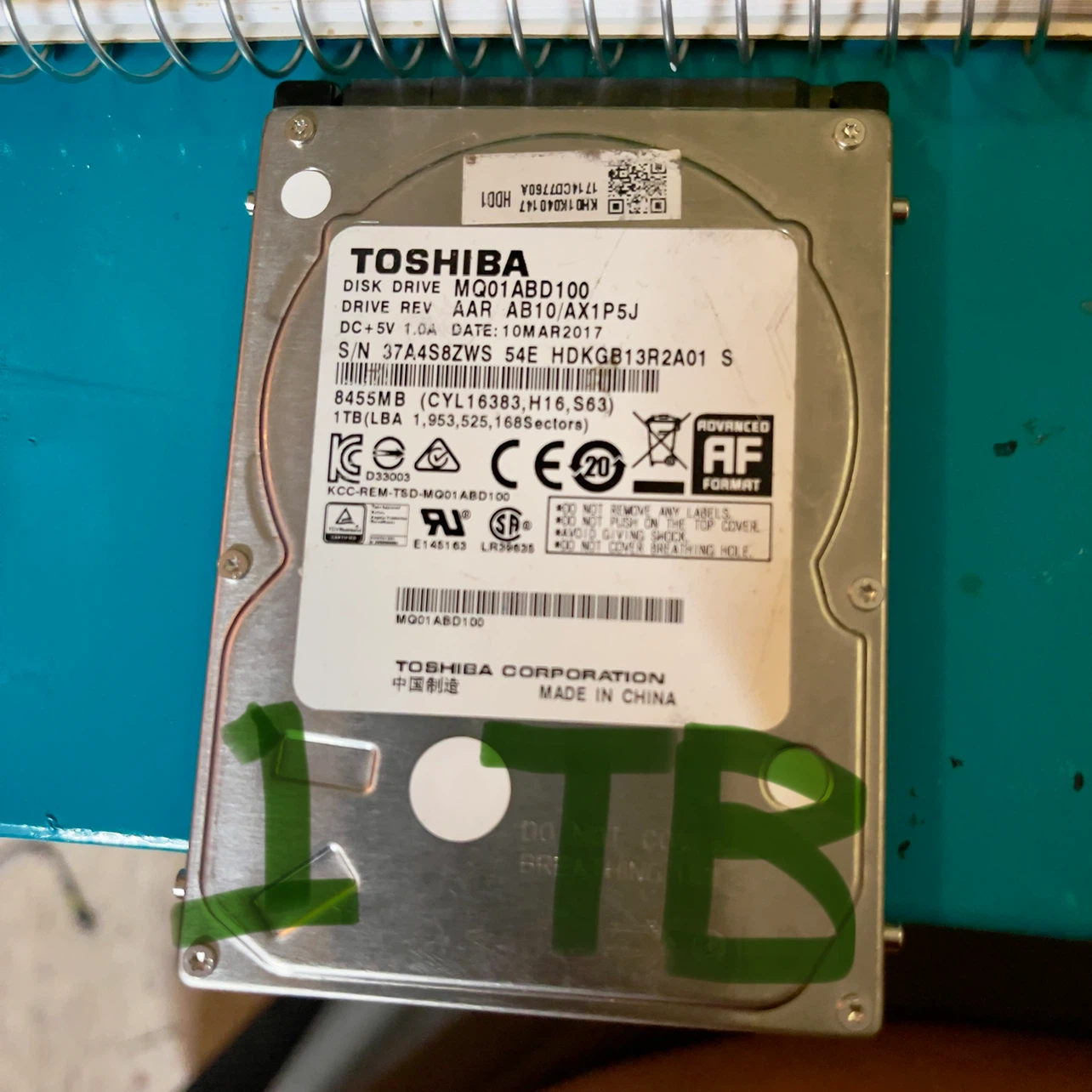Toshiba 1TB 2.5-inch Internal Hard Drive