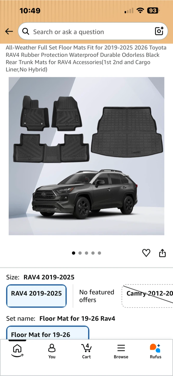 Antsvnn All-Weather Floor Mat Set for Toyota RAV4 2019-2026