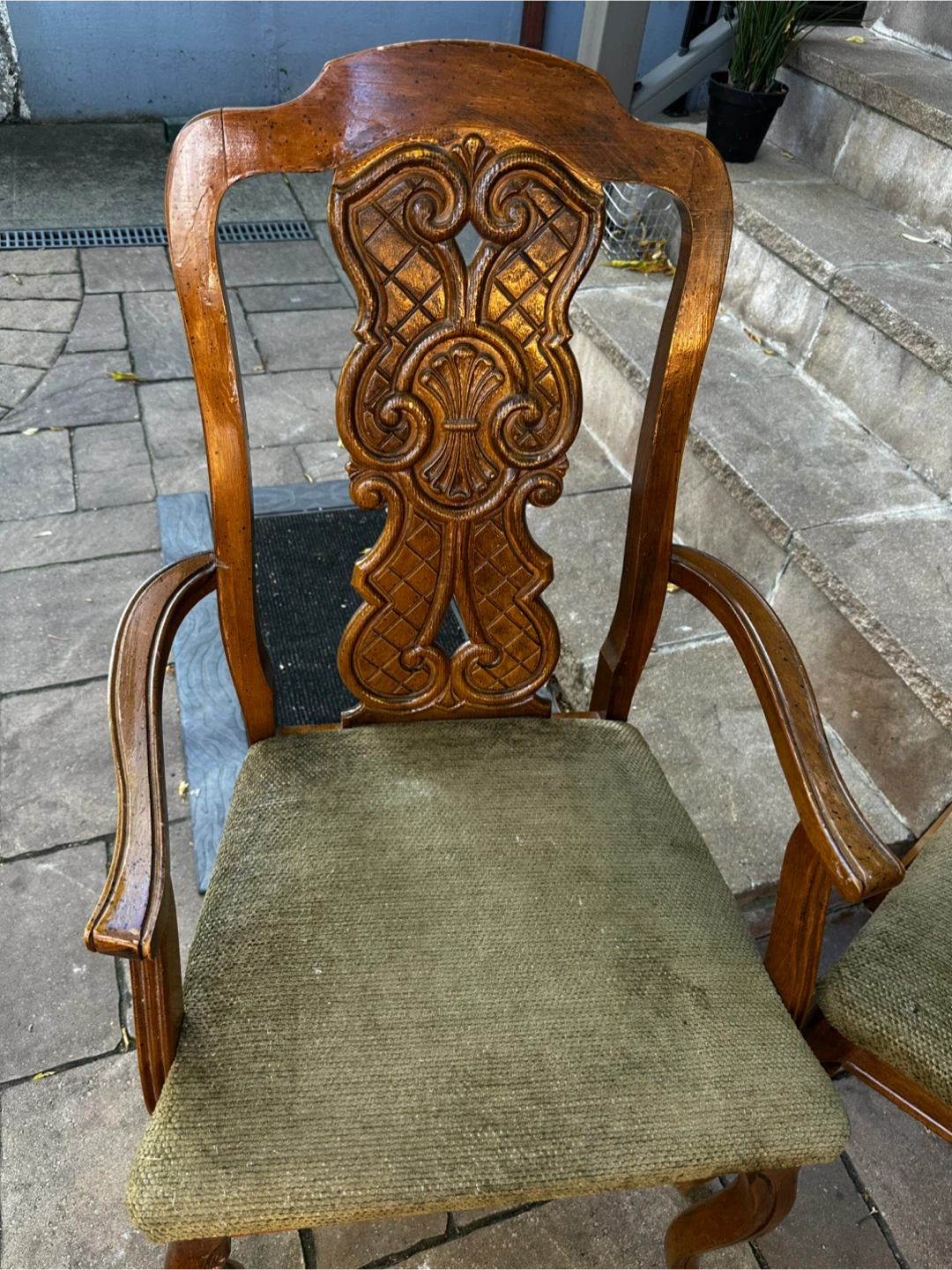 Set of 4 vintage wooden dining chairs - photo 2