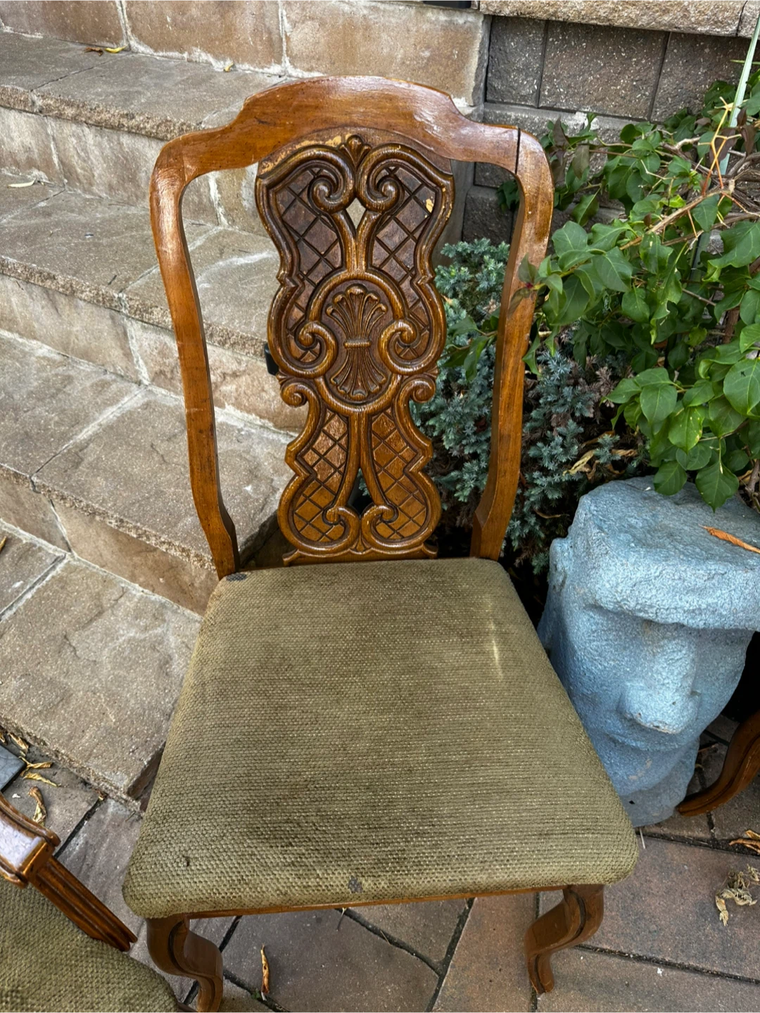 Set of 4 vintage wooden dining chairs - photo 3