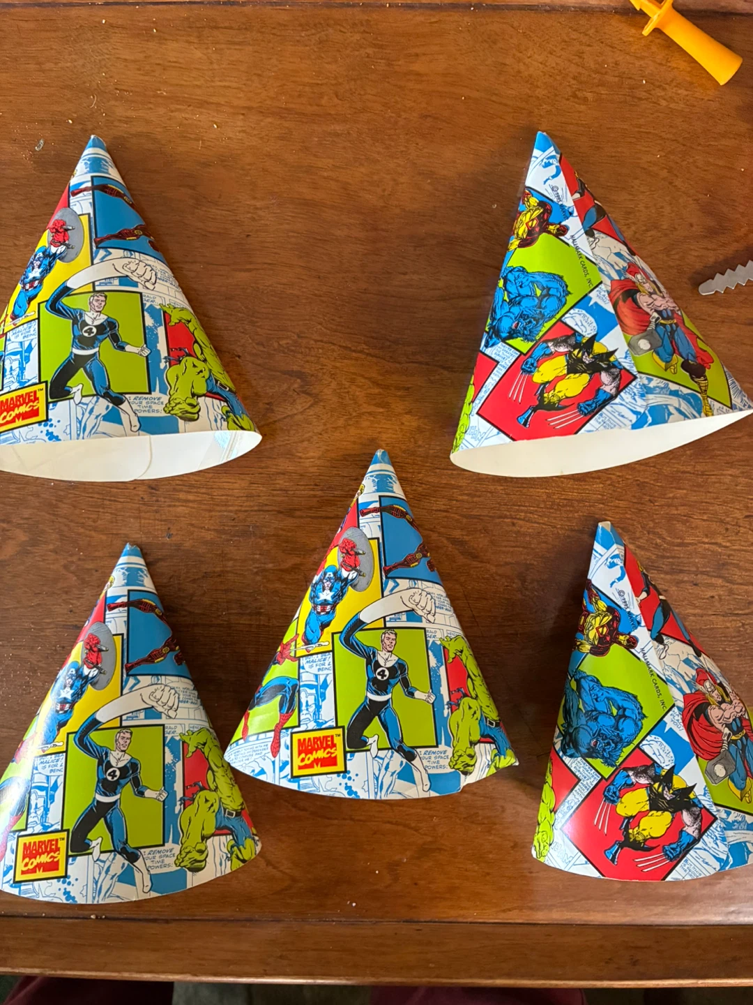 Vintage 1995 Marvel Comics Party Hats