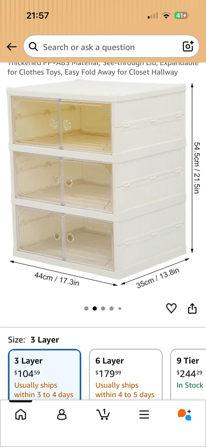 4-Tier Foldable Storage Cabinet - photo 3