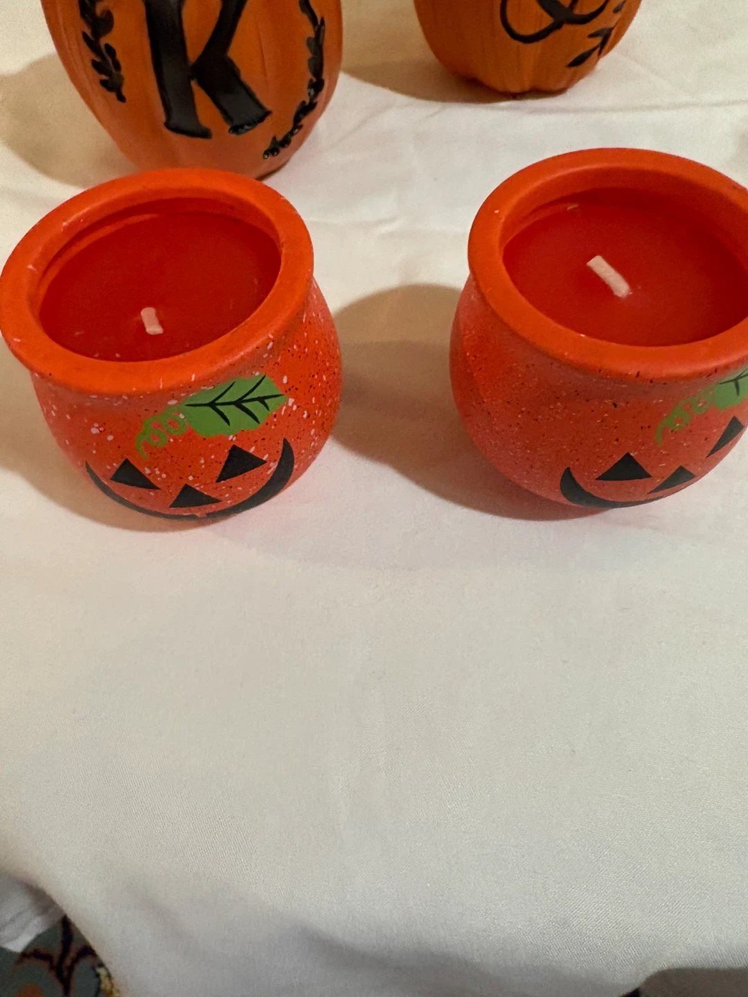Set of Two Halloween Pumpkin Candle Holders - photo 3