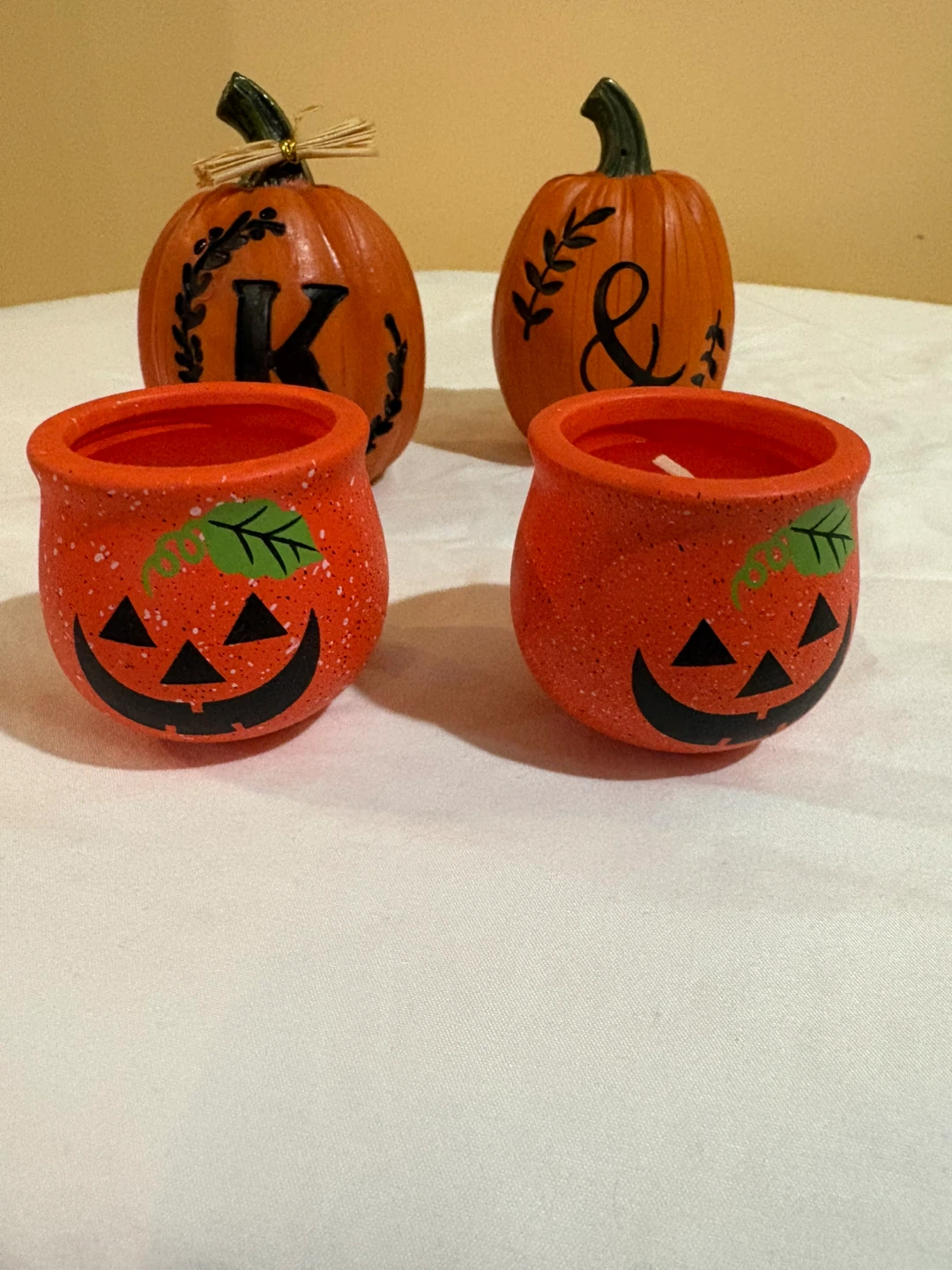 Set of Two Halloween Pumpkin Candle Holders - photo 4