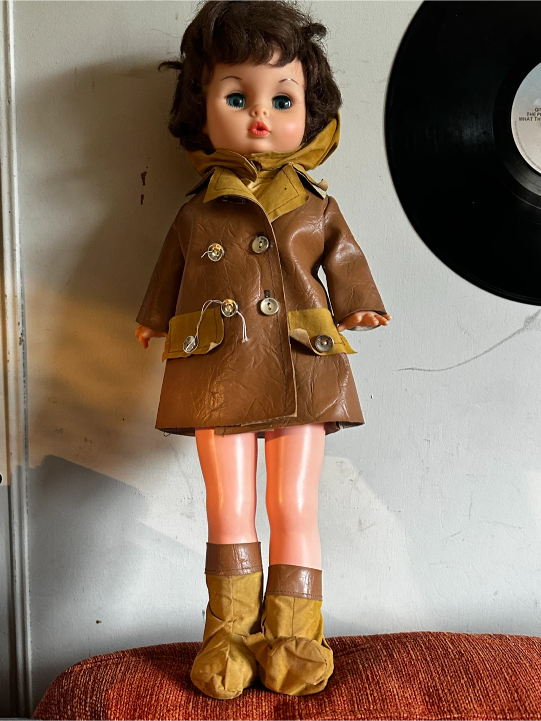 Vintage 18” Reliable Canada Doll - Mod Vinyl Trench Coat