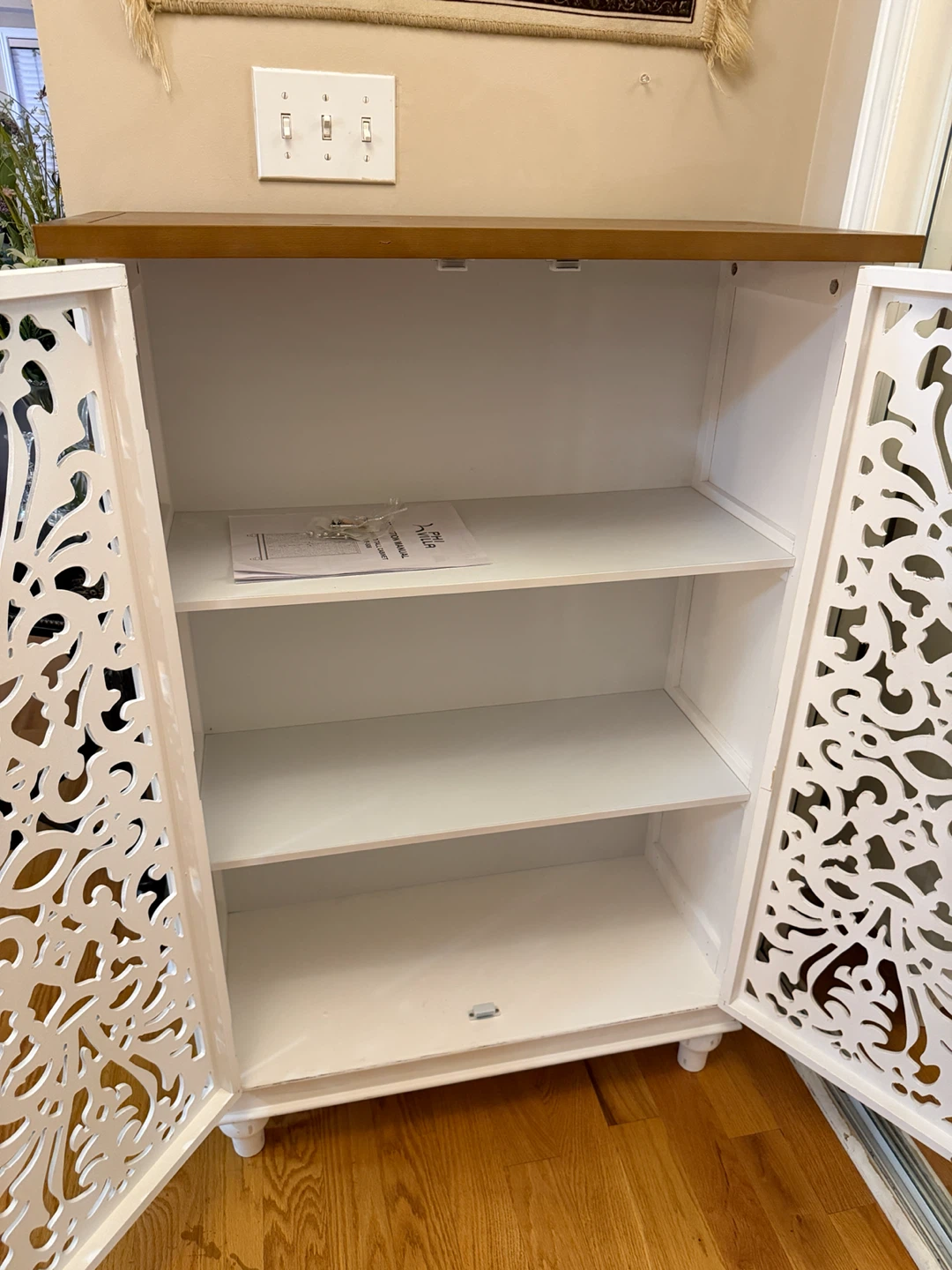 Accent Cabinet with Hollow-Carved Doors-Brand New - photo 4